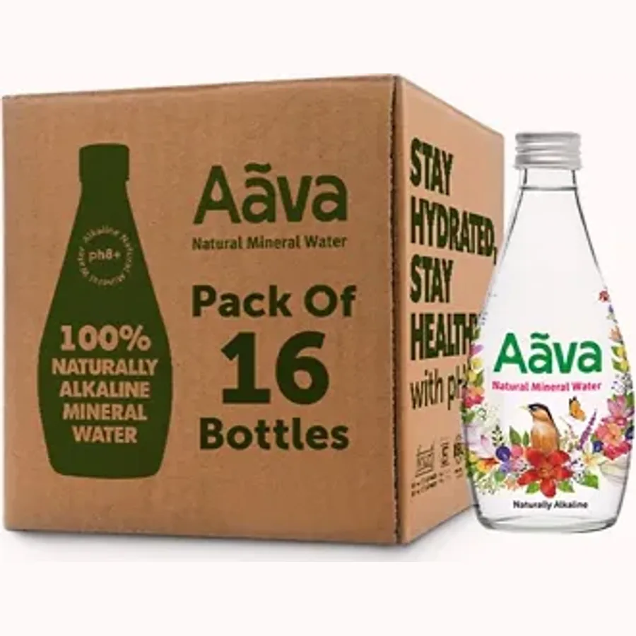 Aava Still Water Glass Bottle 250 ml (Pack of 16)